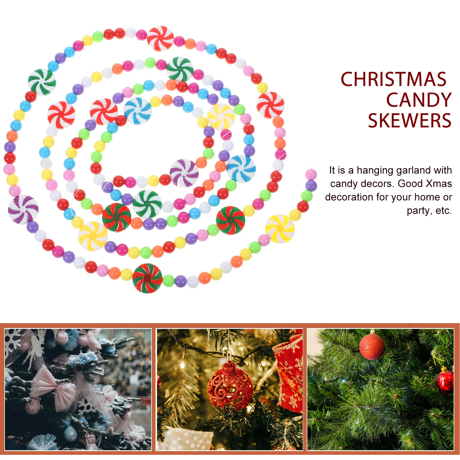

Candy Beaded Garland Christmas Hanging Decoration Candy String Pendant Xmas Party Decor Home Wall Hanging Ornament