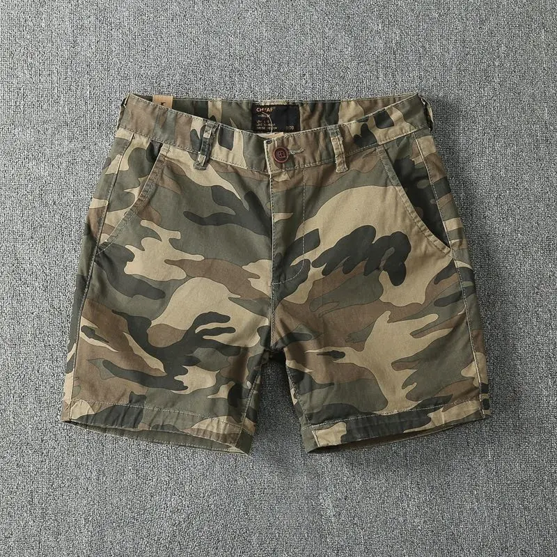 

Корейские модные камуфляжные шорты для мужчин, повседневные эластичные летние шорты 2029, новые облегающие и износостойкие шорты, мужская одежда