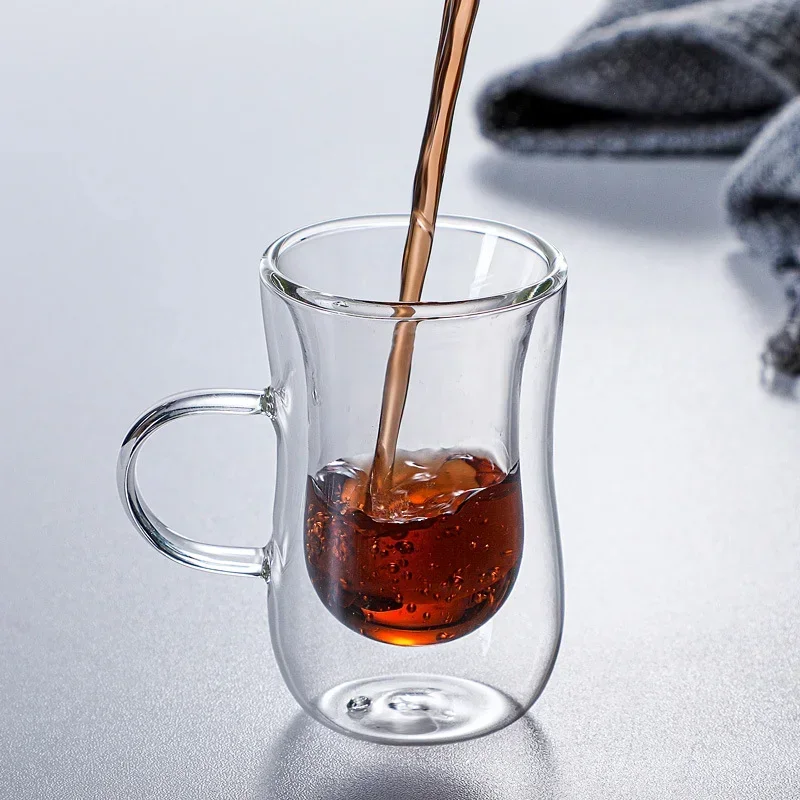 Double Wall High Borosilicate Glass Mug Tea Milk Lemon Juice Coffee Water Cup Heat Resistance Drinkware Lovers Beverage