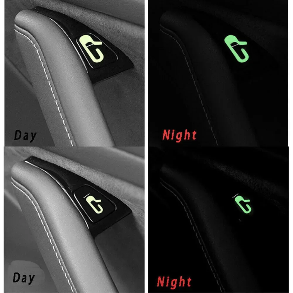 Luminous Car Open Door Button Stickers For Tesla Model 3 Accessories Reminder Door Open Sticker Armrest Window Lift Switch