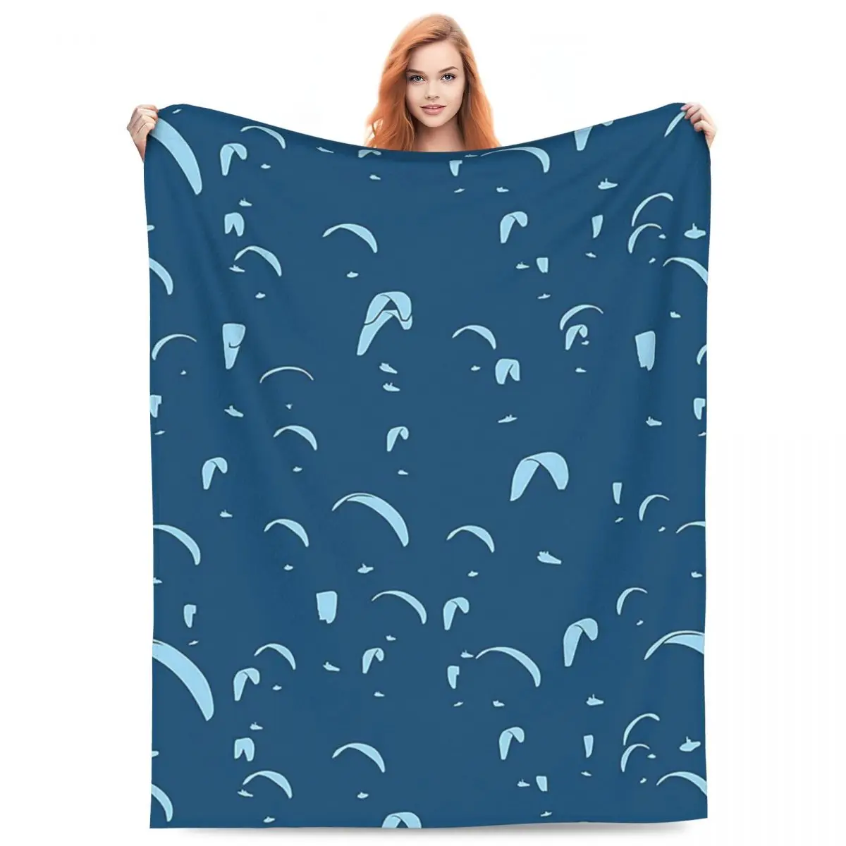 

Paragliding Competition (blue) Blankets Fleece Sofa Super Soft Throw Blankets for Home Bedroom Office Throws Bedspread Quilt
