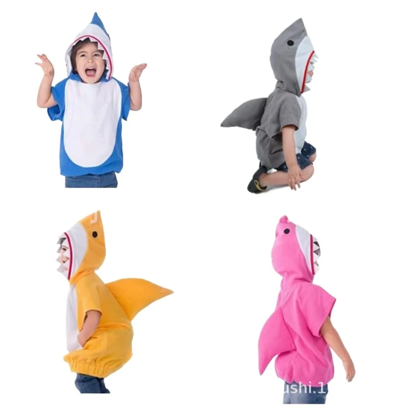 

Boys Girls Shark Costume Jumpsuit for Children Dress Up Baby Funny Party Halloween Cosplay Costume Kids Holiday Birthday Gift