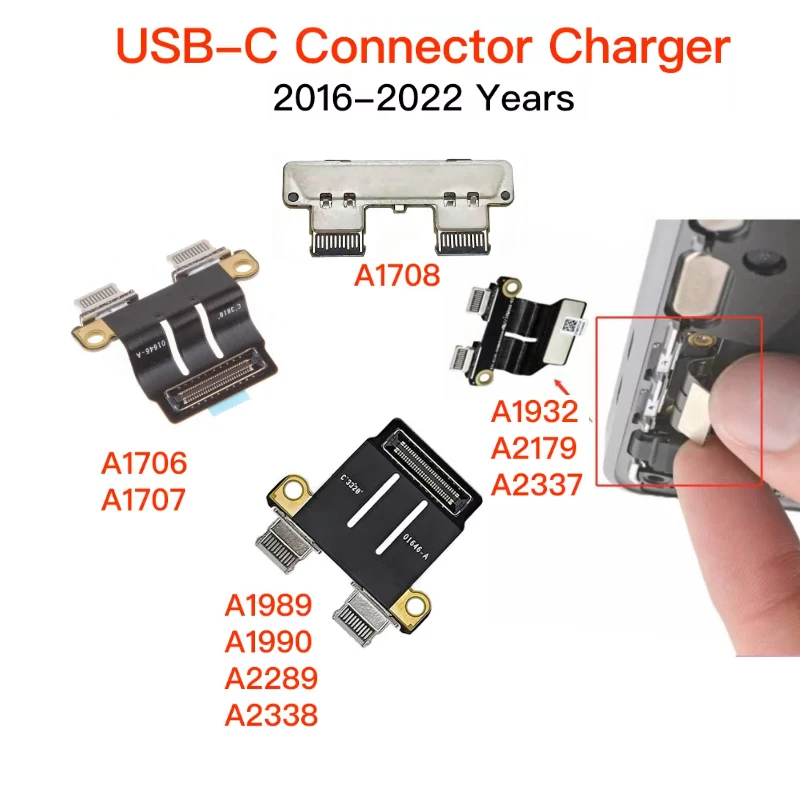 USB-C DC-IN Power Jack Connector Board For MacBook A1706 A1707 A1708 A1932 A1989 A1990 A2141 A2159 A2179 A2251 A2289 A2337 A2338