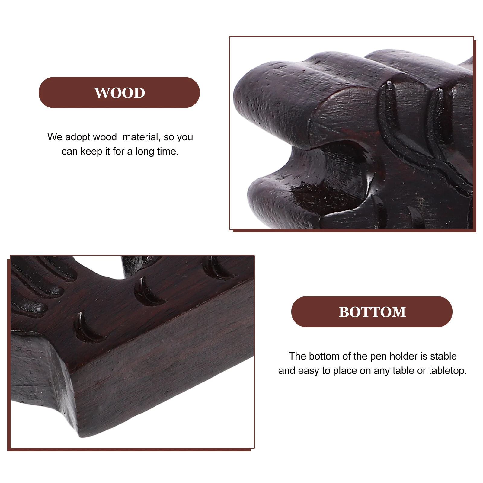 

Wooden Pen Holder For Calligraphy Brushes Writing Pen Rest Desk Organizer Simple Design Tea Accessories Chinese Style