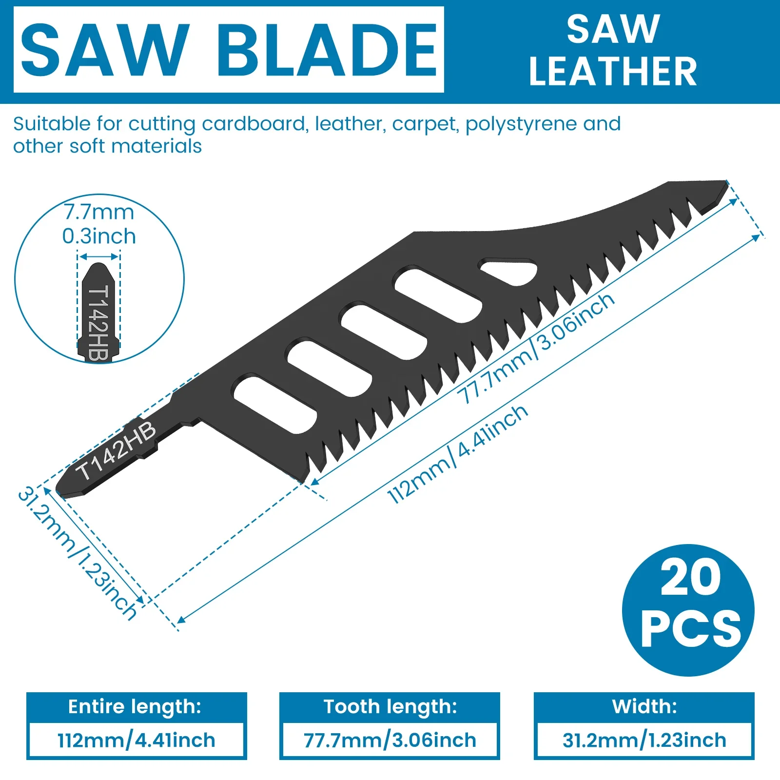 10/20PCS Jigsaw Blades Heavy Duty T-Shank Wood Aluminum Cutting Coarse Teeth Precision Tight Spaces Tools Replaceable Cut Tools