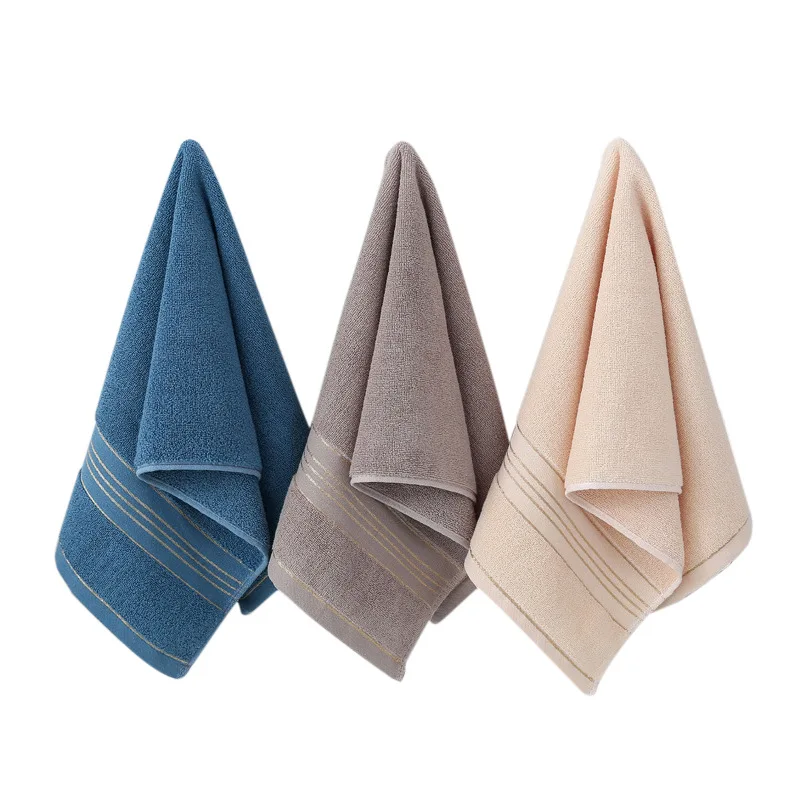 wholesale 34cm*74cm navy blue light blue grey brown adult Cotton stripe bath towel Face Towel