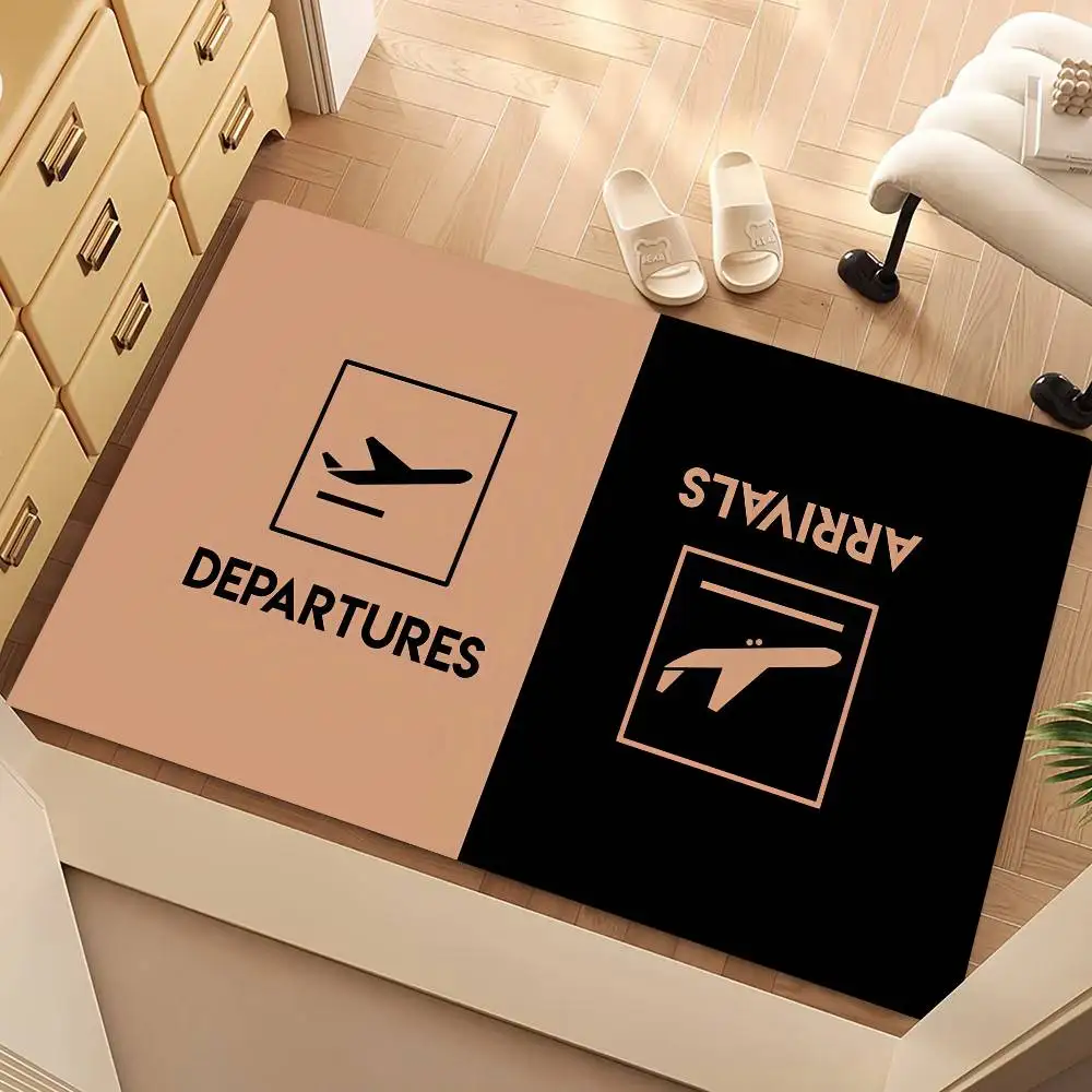 Aircraft Aviation Departures Arrivals Floor Mat Suitable For Living Room Kitchen Bathroom Non-slip Mat Household Foot Mat