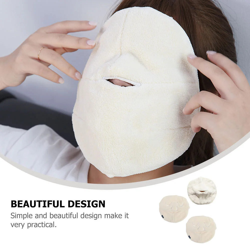 3 قطعة ترطيب تبييض منشفة الوجه المرجان الصوف الساخن الباردة ضغط قناع العناية بالوجه الجمال الجلد قناع الوجه المناشف #5