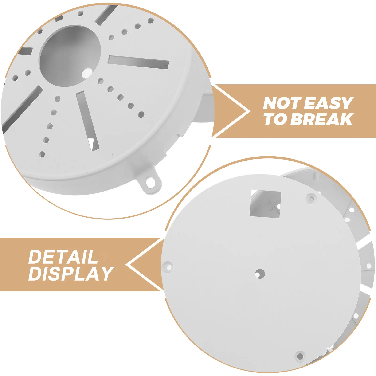 2Pcs Dome Camera Junction Box 15x14x3cm Round Security Camera Mount Base Cable Storage Organizer Indoor Outdoor Cctv Wiring