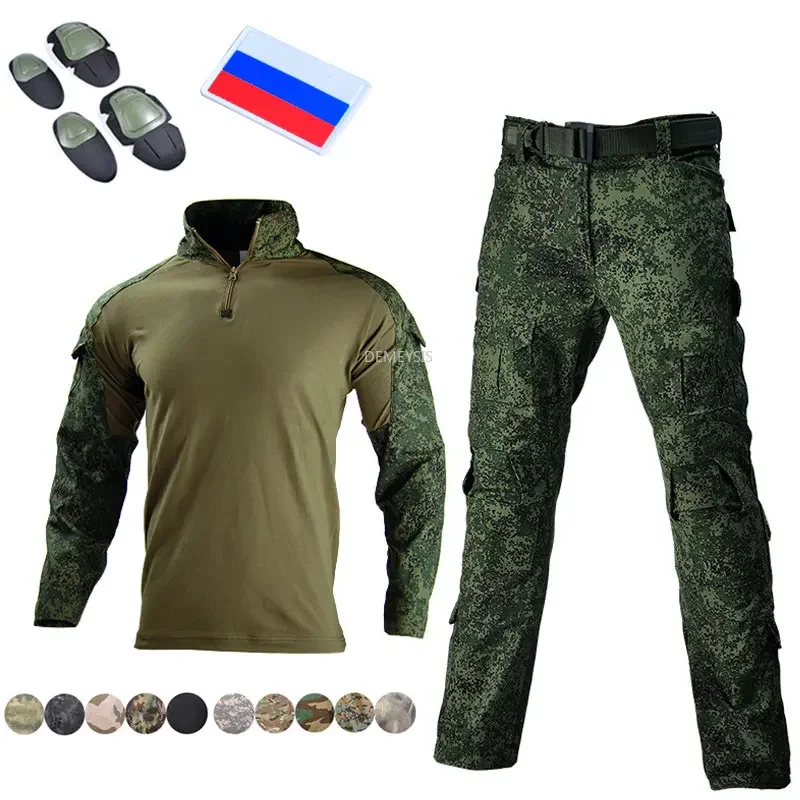 Outdoor Hunting Camouflage Uniform Tactical Training Long Sleeve Shirts Cargo Pants Apparel Breathable Comfortable Ghillie Suits