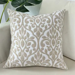 Soft Chenille Jacquard Cushion Cover European Sofa Throw Pillowcase