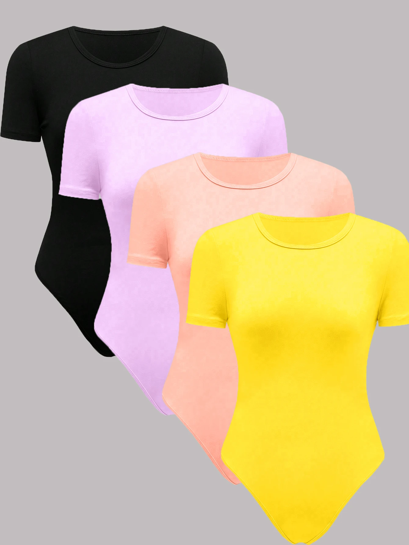 

Новые женские обтягивающие топы, круглый вырез, повседневный, универсальный, весенне-летний и осенний комплект из 4 предметов.