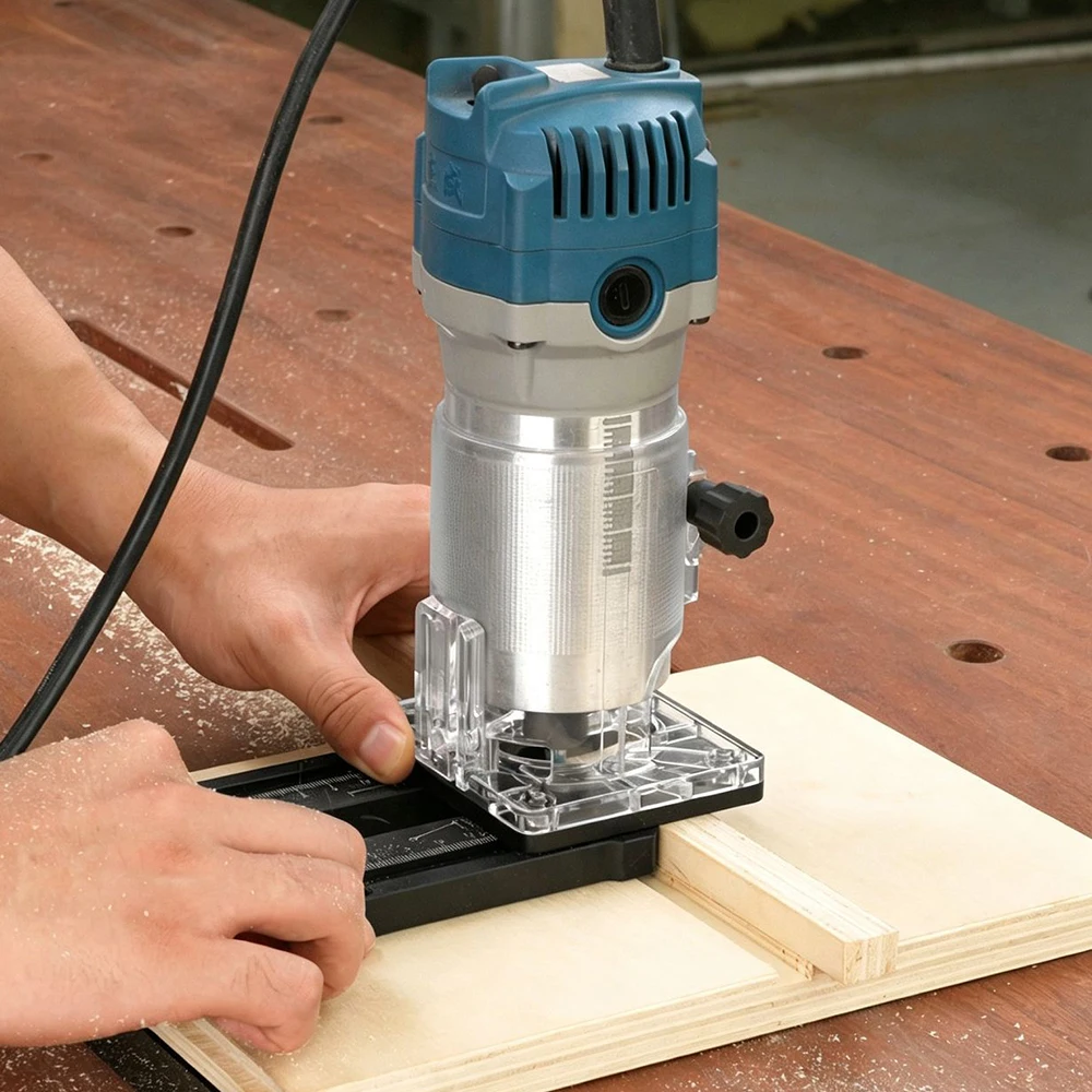 Multifunctional Wood Trimmer Guide with Fence Slotting Grooving Mortise Ruler Precision Woodworking Auxiliary Tool