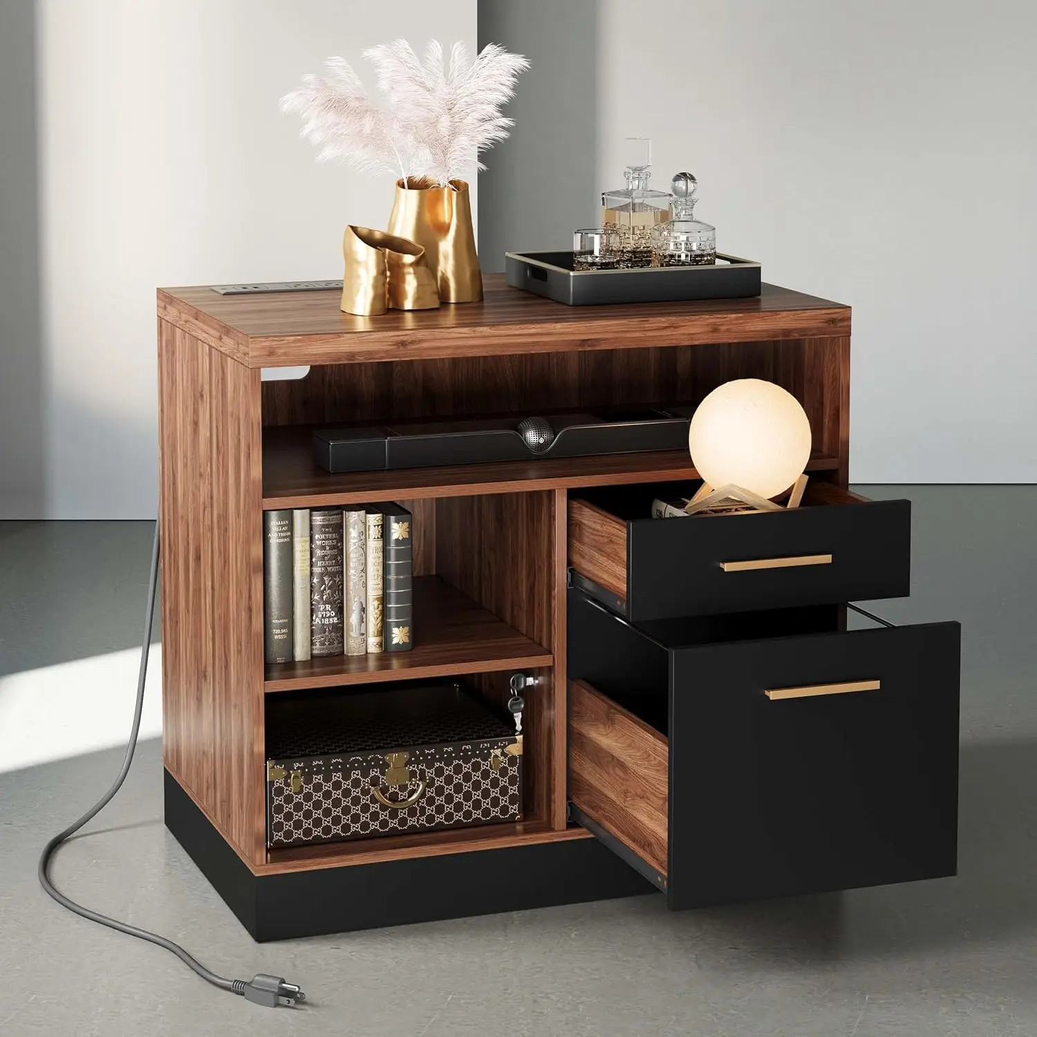2 Drawer Lateral File Cabinet With Lock For Home Office, Customized