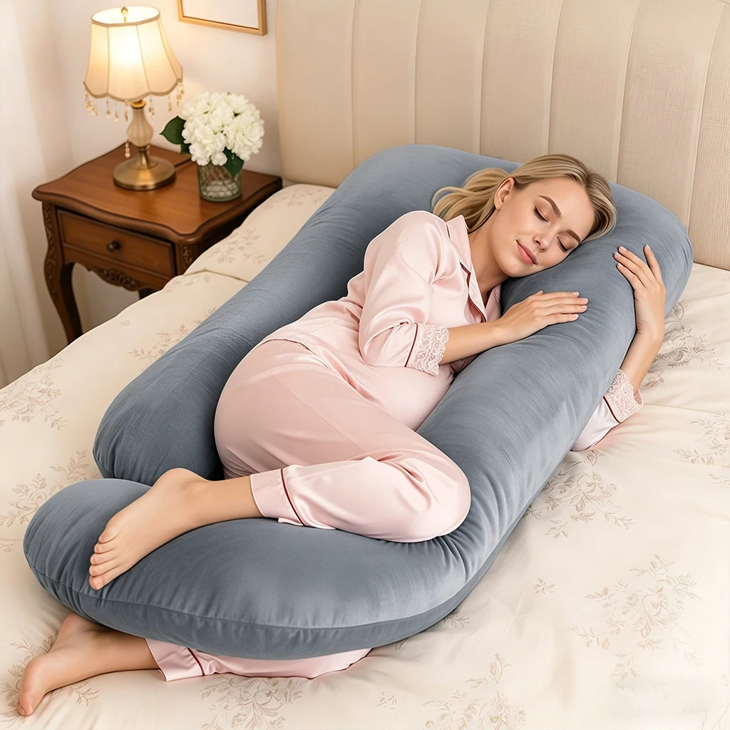 Oreiller de grossesse 155*65cm, oreiller de couchage pour femmes enceintes, oreiller d'allaitement pour femmes