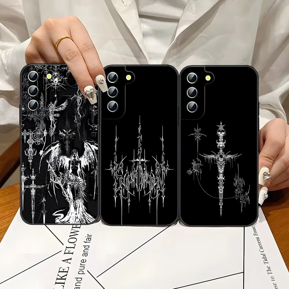 Cyber Sigil Cross Phone Case For Samsung S24 Ultra S22 S23 S20 Fe S21 Plus Galaxy A54 A34 A16 A53 A13 Back Cover