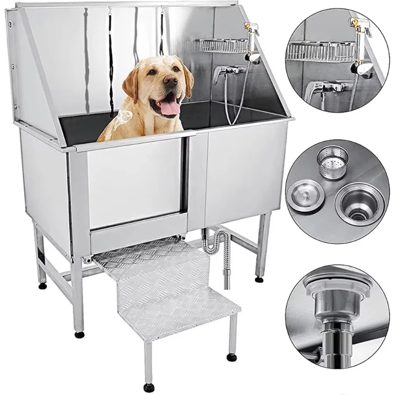 2026 Professional Stainless Steel Dog Bathing Station with Ramp for Large Medium Small Pets Grooming for Pet Supplies