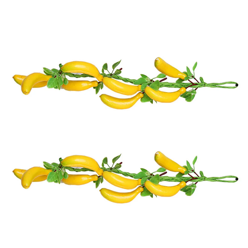 

2Pcs Fake Fruit Banana Simulation Hanging Pendant Colorful Banana Wall Ornament Decorative Hanging Craft Home Decor Photo Props