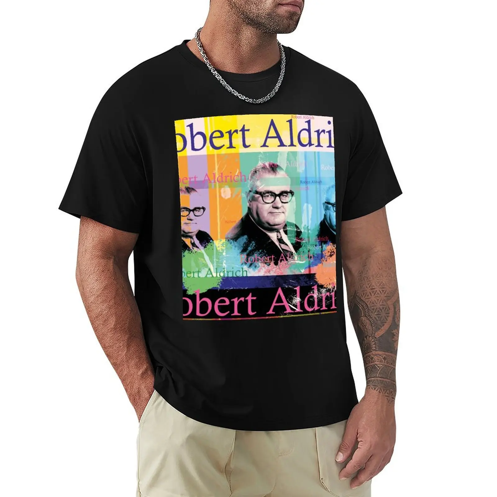 American director Robert Aldrich T-Shirt Non-Shrink Basic Cotton T-Shirt