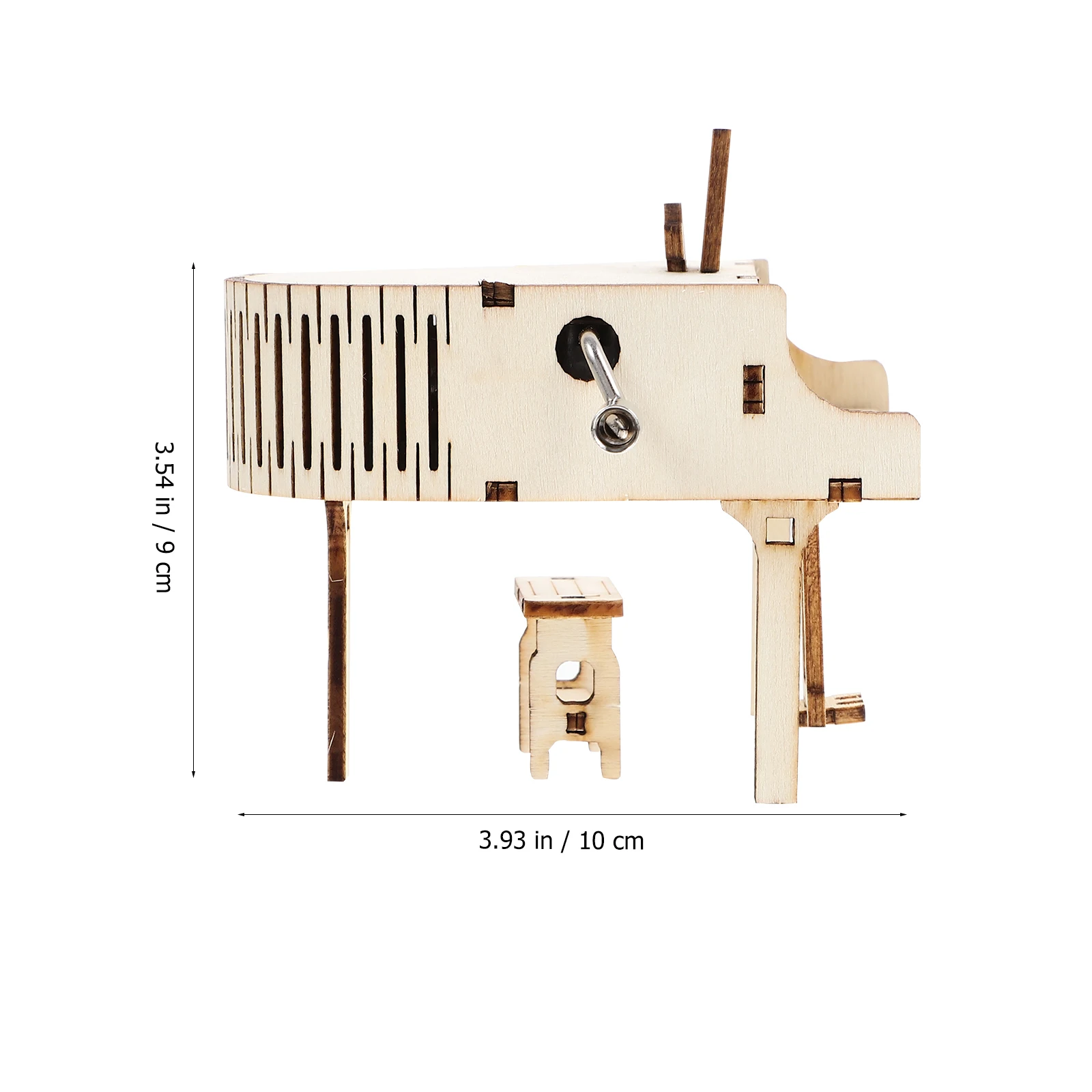 

Creative Diy Wooden Piano Music Box Hand Cranked Desktop Ornament Home Decor Gift For Friends Crafts Assembly Plaything Wood