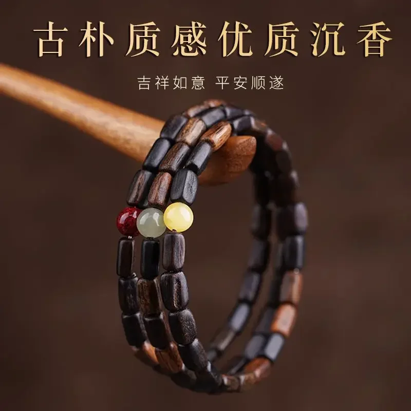 

Mencheese New hot natural immersion grade agarwood bracelet women's sandalwood cultural play Buddha bead bracelet jewelry