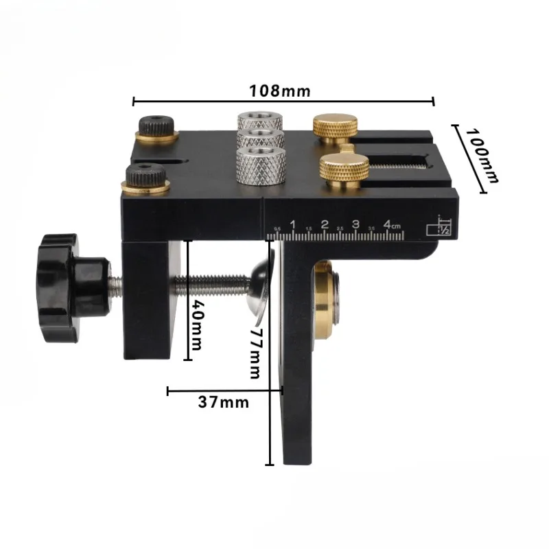 3 In 1 Kit di maschere per tasselli per la lavorazione del legno guida di perforazione regolabile localizzatore di perforatori foro tascabile Jig