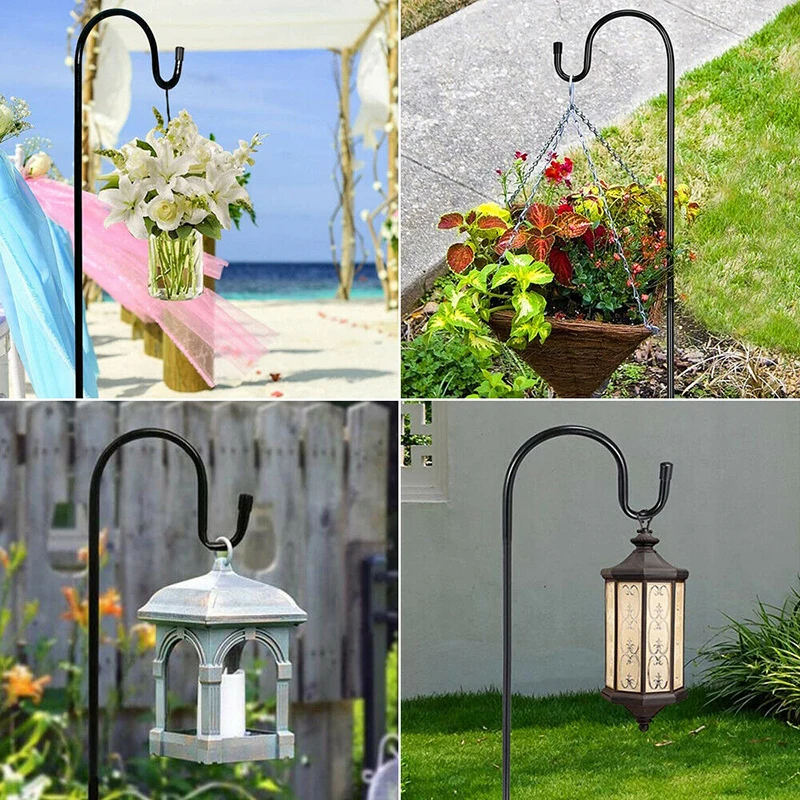 Shepherd Hooks Iron Crafts Hanging Gardens Decorative Courtyards Outdoor Rustproof Grounds Inserted Rod Curved Iron Hooks