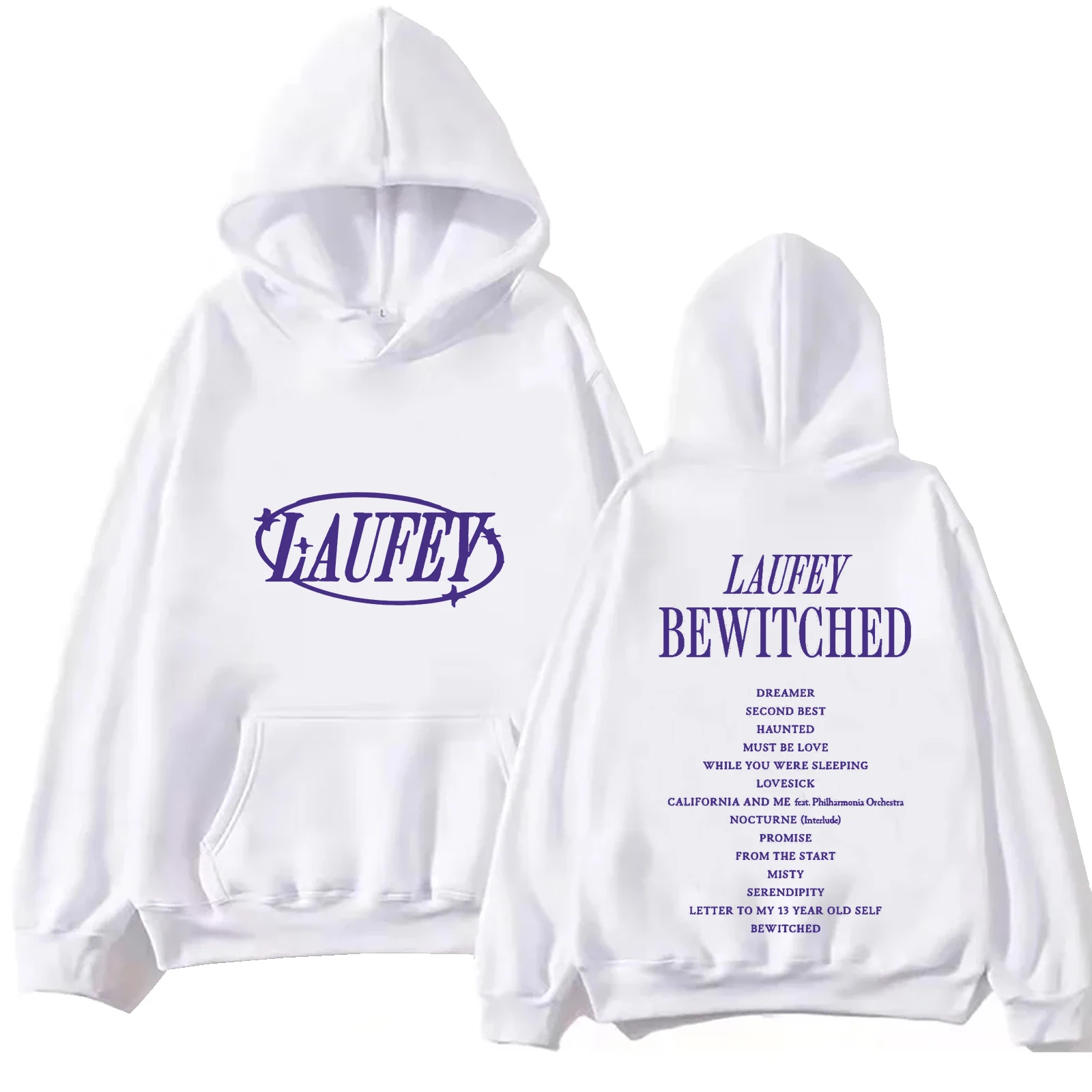 Laufey Bewitched 2024 Hoodie Tops Long Sleeve Regular Sweatshirt Music Fans Gift Spring and Summer Casual Unisex Regular