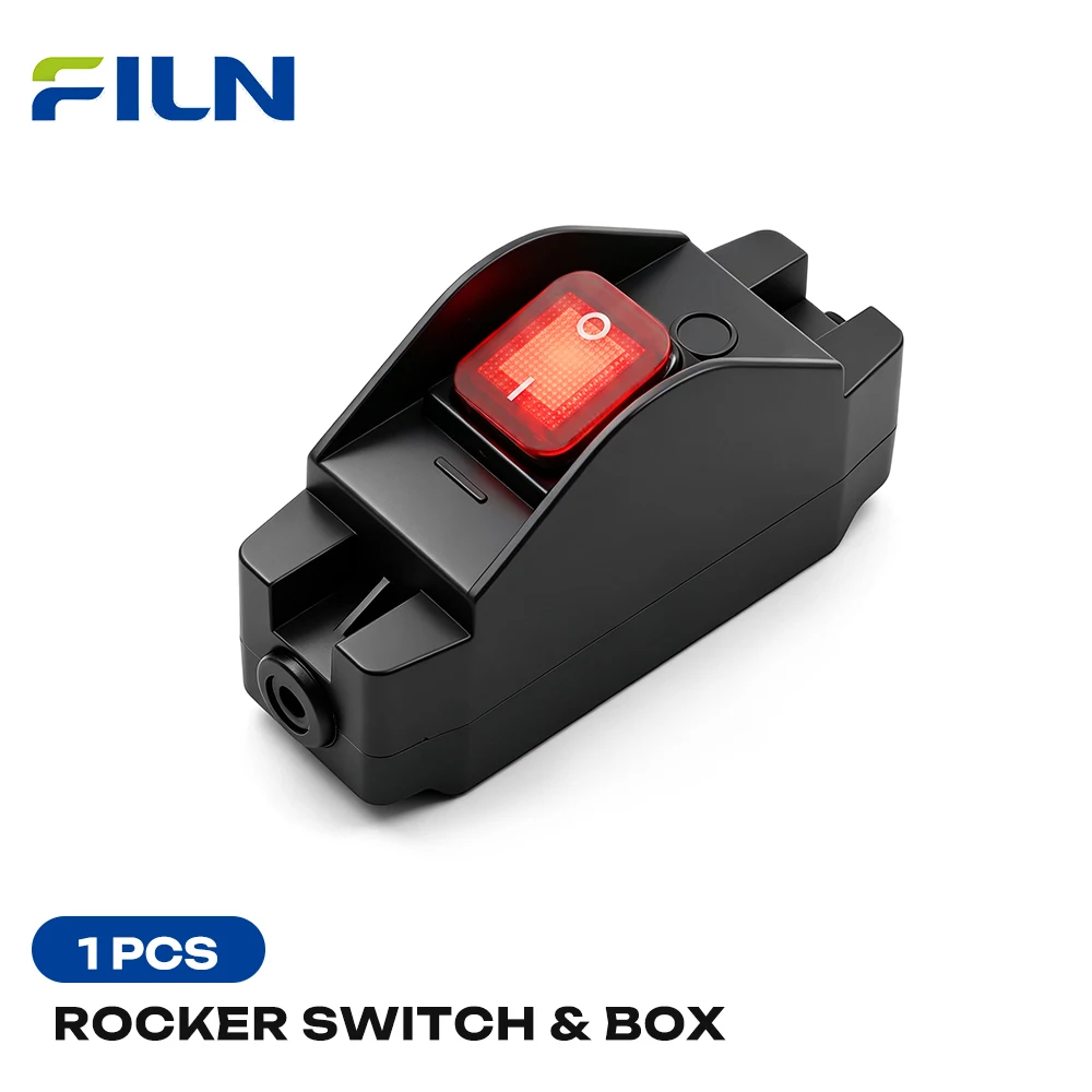 FILN 20A Heavy Duty Rocker Switch & Junction Box ON-OFF 12V-24V 110V-220V Soft LED Power Toggle Switch for Boat Marine Industria