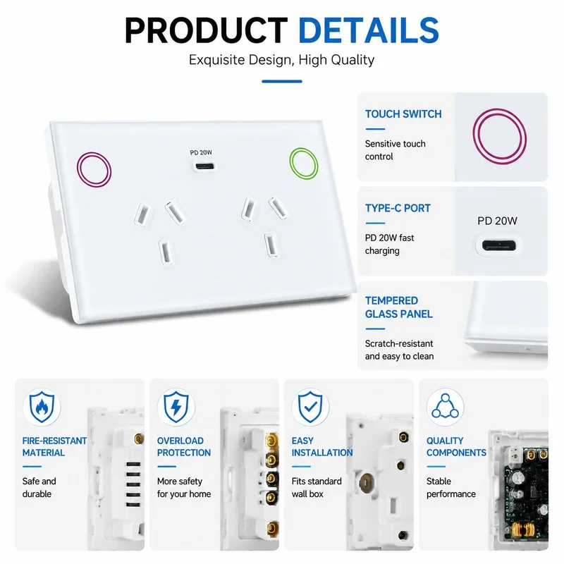 Tuya Smart Zigbee WiFi Socket AU Standard 120 Type Smart Plug Remote Control Energy Monitoring App Control