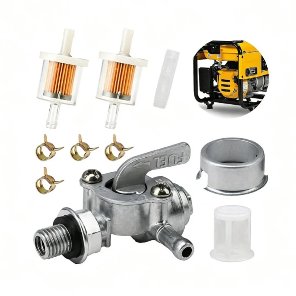 Replacement Fuel Tank Shut Off Valve Set with M10x1.25mm Thread for Generators Lawn Mowers Tractors Snow Blowers