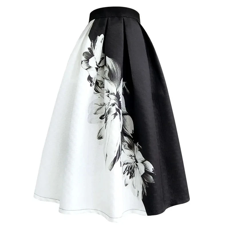 Emu Poetry New High Waist 2023 Spring and Autumn New Loose Pomphong Skirt Female Color Matching Skirt Can be Customized Commute