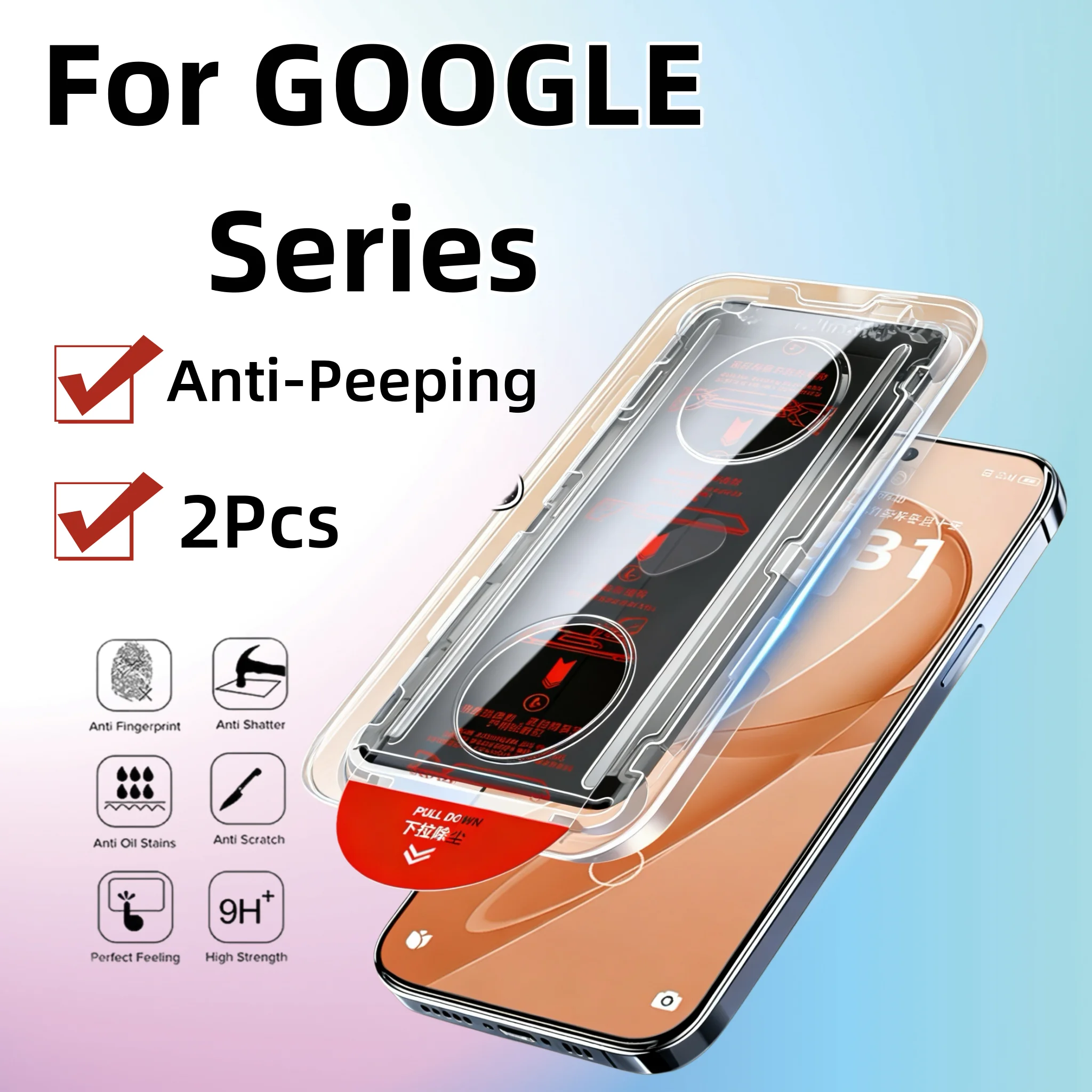 

Защитное стекло Privacy Tempered Glass для Google Pixel 6A, 6, 7, 8, 9, 10A Series, 2 шт.