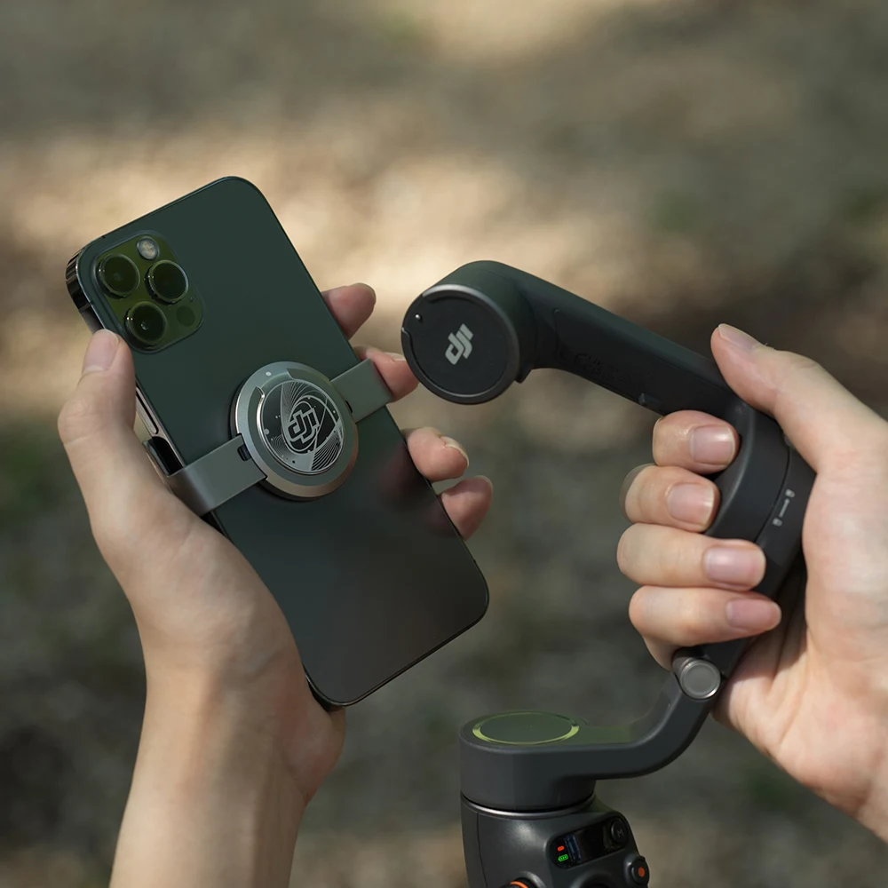 DJI OM 마그네틱 휴대폰 클램프 3, Osmo Mobile 6 SE OM 5 4 SE 액세서리, 오리지널 빠른 연결, 짐벌 휴대폰 액세스