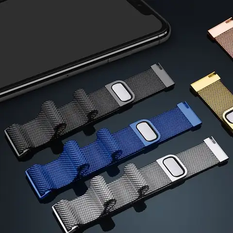 Magnetic Loop for Amazfit GTS/4/2//GTS4 Mini/BALANCE/Active 2/3/4 20mm 22mm Metal Mesh Smartwatch Bracelet Amazfit Bip 5 6 Strap