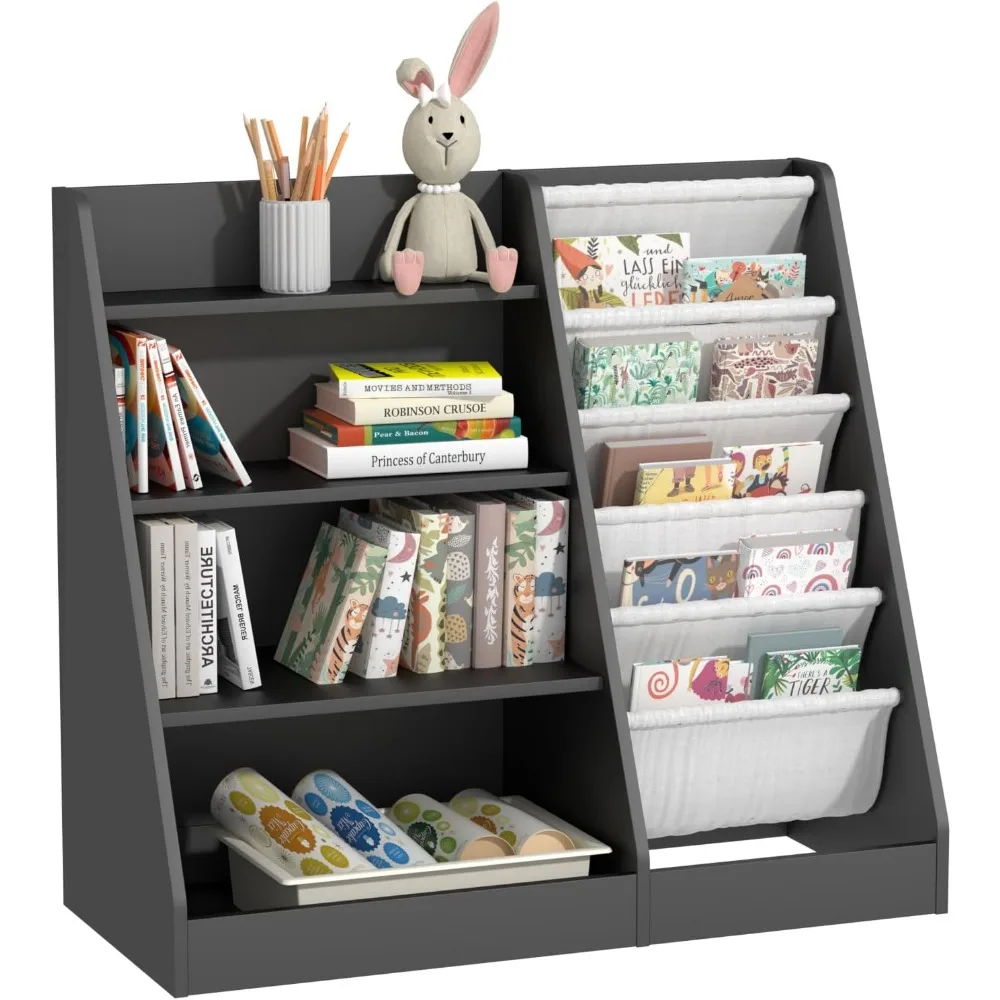 Montessori Kid Boekenplank Peuter Boekenkast Kast Kinderen Boekenrek Display Speelgoed Organizer 4 Tier 5 Sling Diepe Mouwen