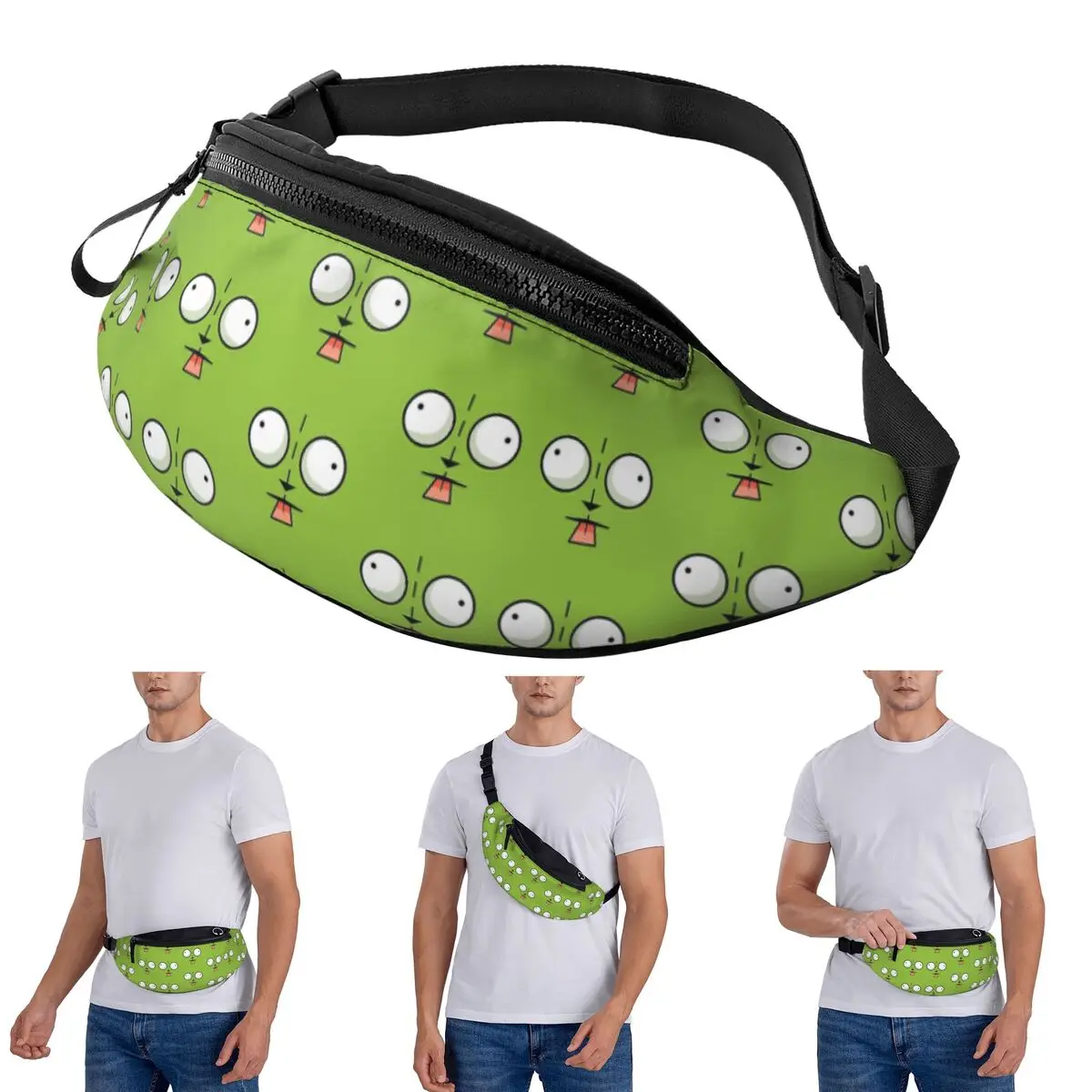 

Crossbody Waist Bag Gir Face - Invader Zim Cartoon Men Women Fanny Pack Traveling Running Money Phone Pouch