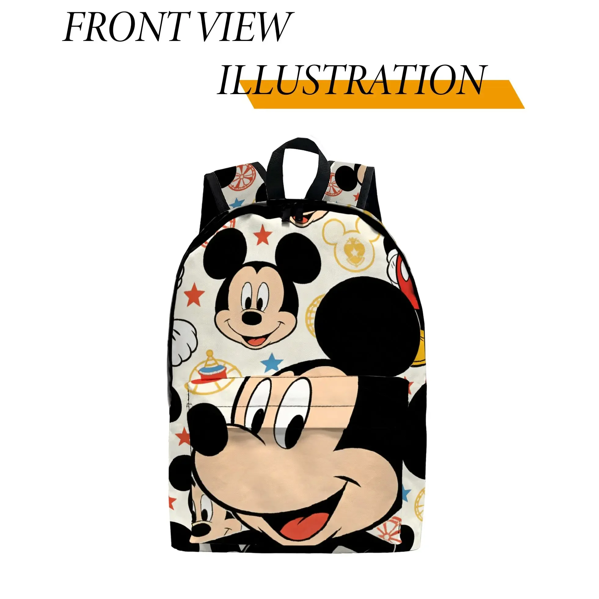 

1pc Mickey Mouse Printed Design Backpack, Fashionable and Simple, Unisex, Large Capacity, High-Quality Gift