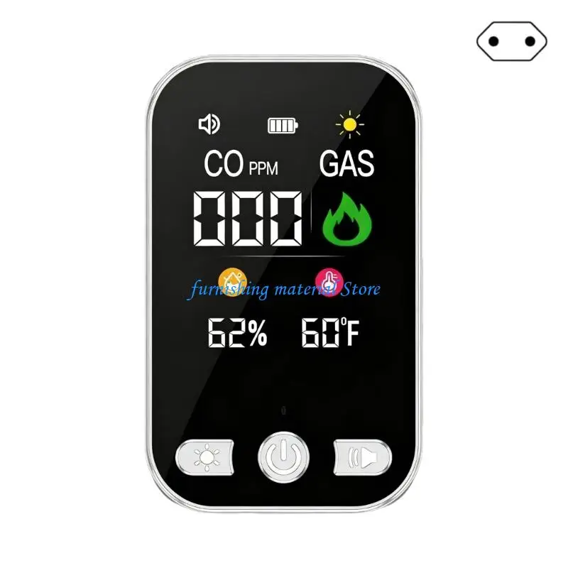 Y5GD Gas Warning Unit with Screen Display and Backup Battery Design, Indoor Screen Unit for Home Bedroom Basement Office and