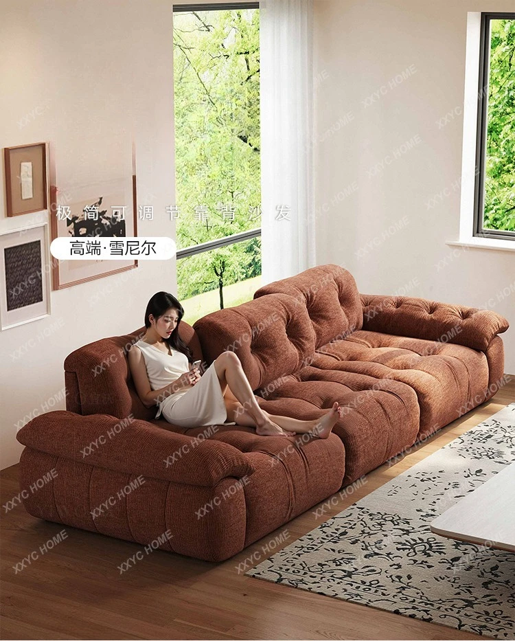 

TT Fabric sofa minimalist adjustable cloud retro cream style sofa