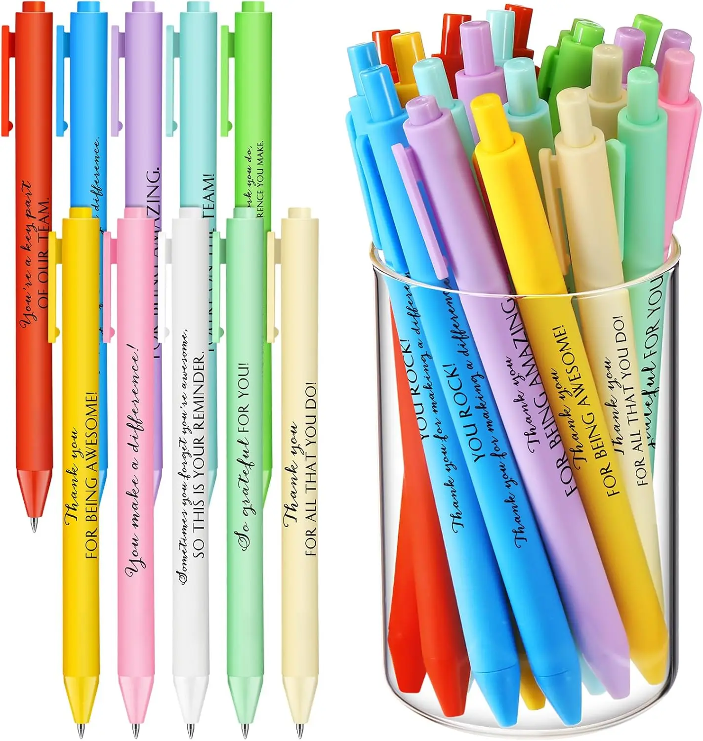 10/20 Stück Gel-Tinten-Kugelschreiber mit inspirierenden, motivierenden Zitaten, glattes Schreiben, Dankbarkeitsgeschenk für Büro, Schule, Zuhause – Detail 5