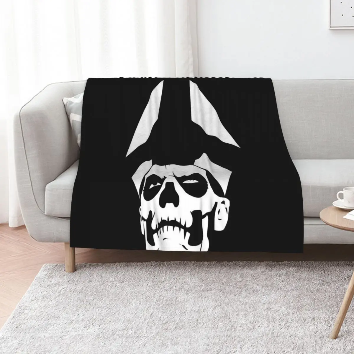 Ghost - Papa Emeritus II - minimaliste T-shirt essentiel Throw Blanket Flannel Fabric manga Furry Luxury Designer Blankets