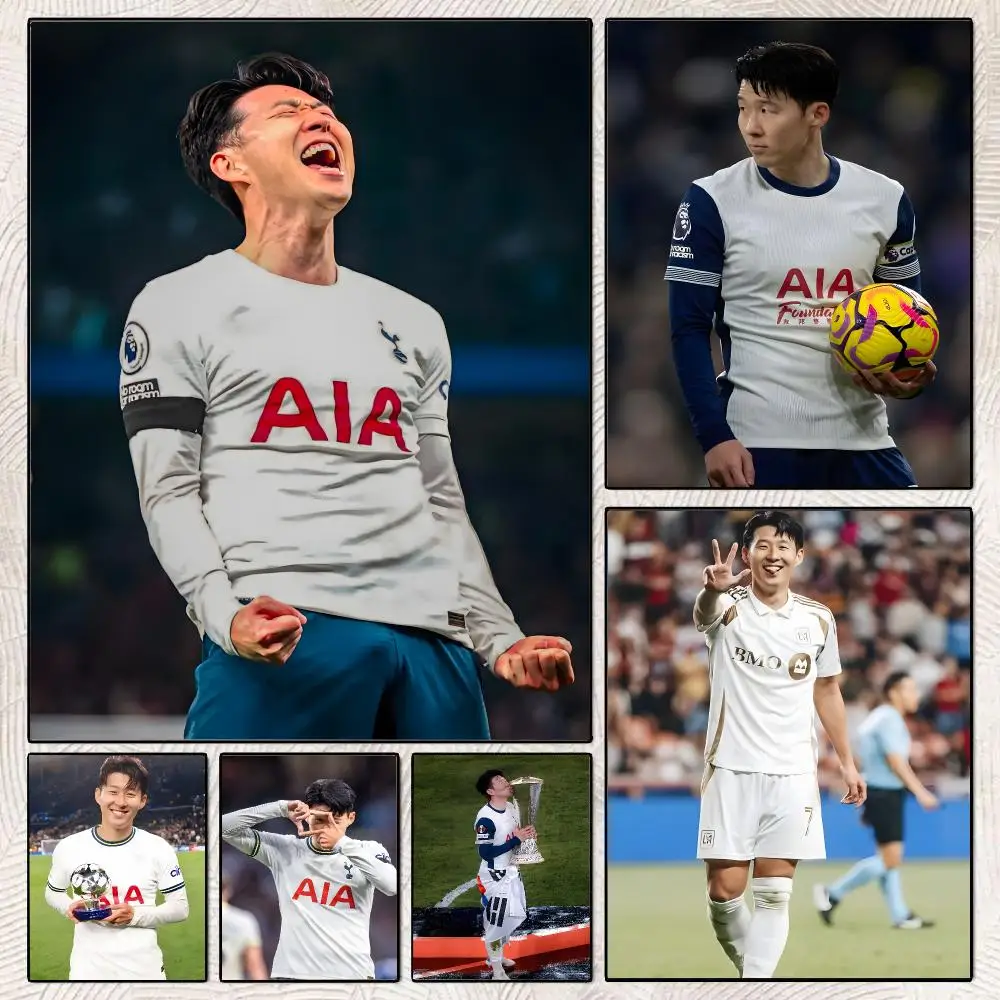 Football Player Son Heung Min Poster Decorative Wall Art Stickers Mural For Home Living Room Hallway Decor Gift