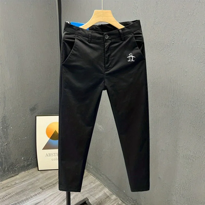 Spring Golf Wear Men 2025 New Korean Golf Pants Fashion Elastic Force Casual Pants Pure Cotton Straight Pants Men's Golf Apparel