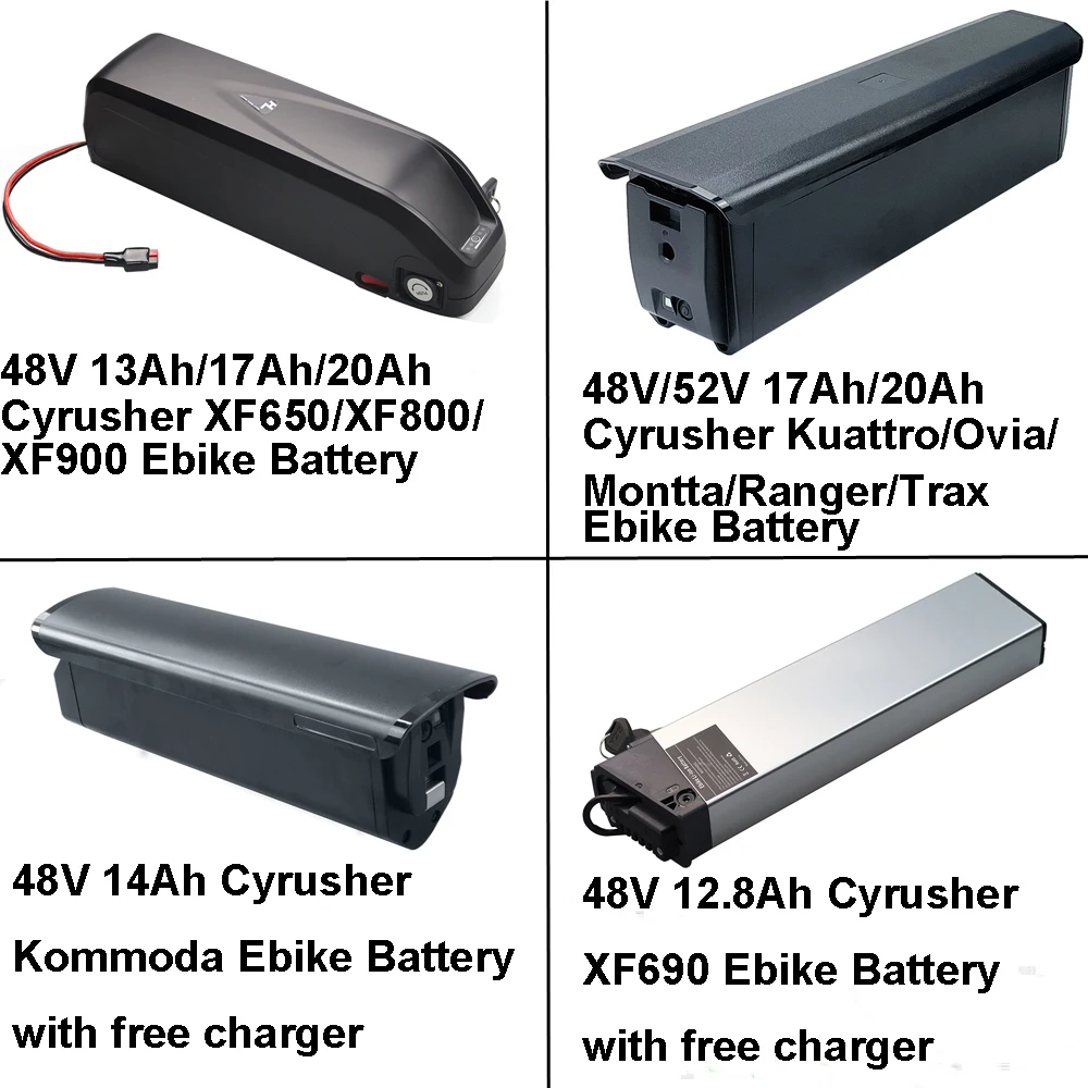 

Ebike Li-ion Battery 48V 13Ah 15Ah 16Ah 17Ah 17.5Ah 1000W XF650 XF690 XF800 XF900 Kommoda Electric Bike Lithium Battery