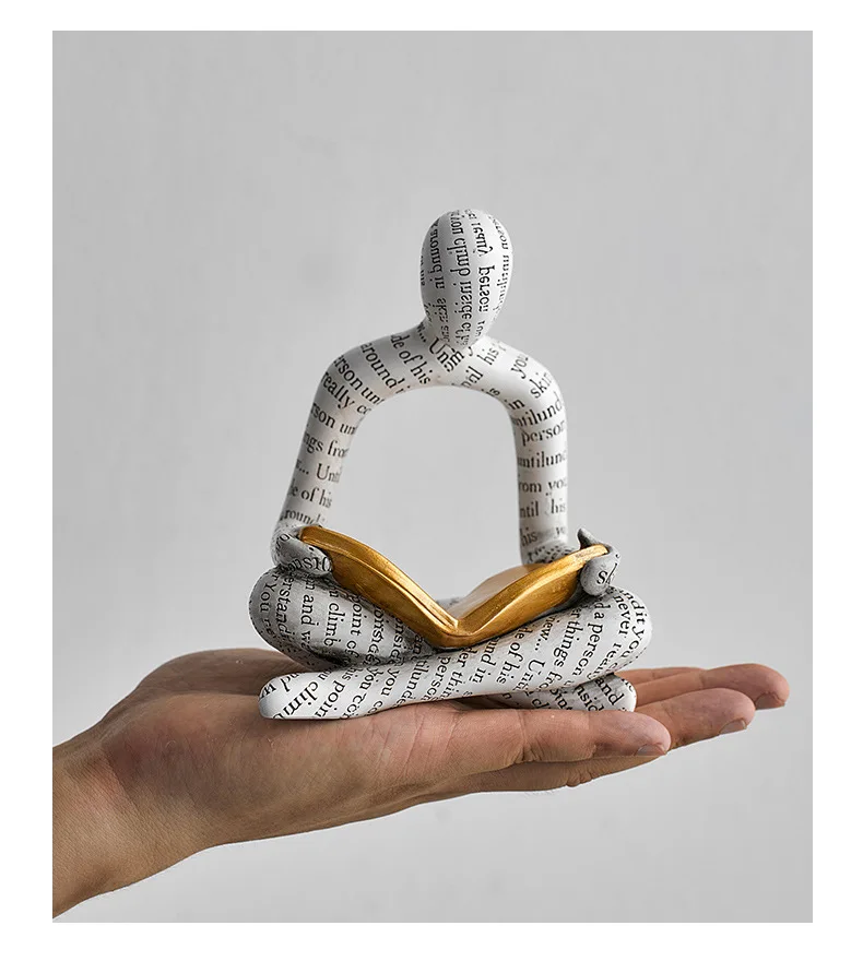 ديكور المنزل هدية عيد زوجين القراءة الراتنج زخرفة الفن ديكور بسيط لخزانة التلفزيون خزانة مشروبات غرفة المعيشة #5