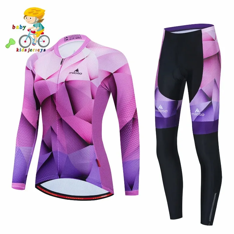 High Quality 2024 NEW Children\'s Cycling Clothing Summer Kids Jersey Set Biking Long sleeves Clothes Suit MTB Kids Cycling Wear