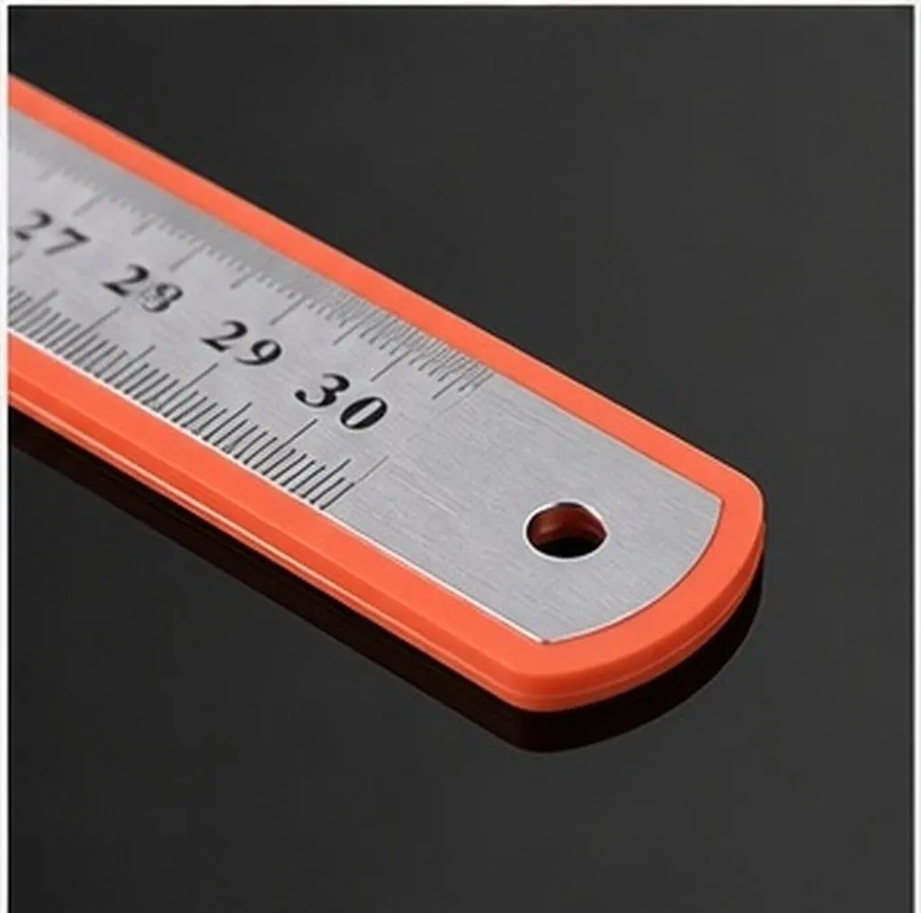8Pcs Stainless Steel Ruler Heavy Duty Double Sided Measuring Tool with Hanging Hole for Painting Metalwork Engineering Education