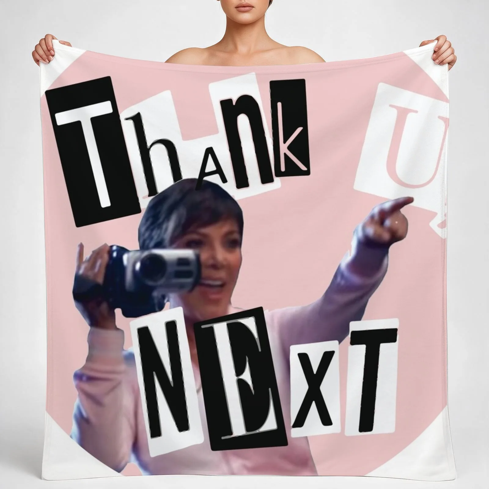 Thank u next kris Throw Blanket couch cozy soft plush fuzzy picnic outdoor blanket