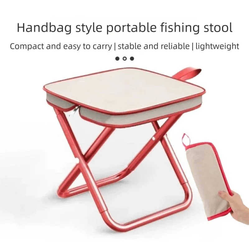 Portable Foldable Mazar Stool 125kg Load Thickened Steel Mini Fold Up Chair Lightweight Outdoor Camping Fishing Foldable Stool
